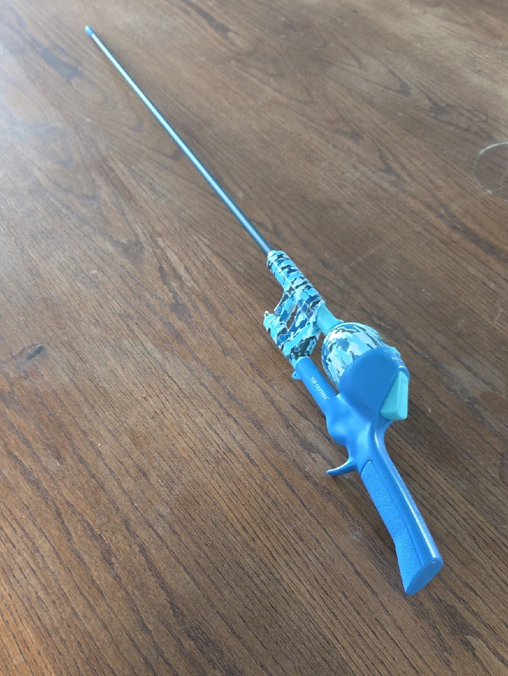 Blue Camouflage Fishing Pole Reel Combo